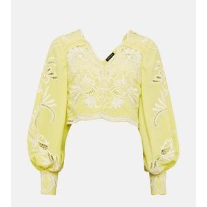 SOLD - Karen Millen - yellow laser cut beaded blouse